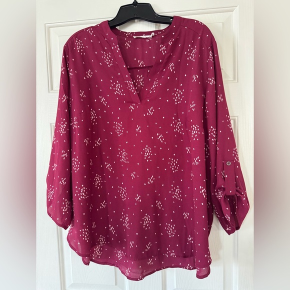 Lush Tops - Lush Maroon Patterned Blouse women’s 2x